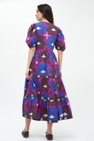 Puff Sleeve Maxi- Uzbek Magenta